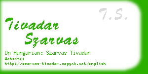 tivadar szarvas business card